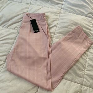 Nasty Gal Pink Plaid Trousers